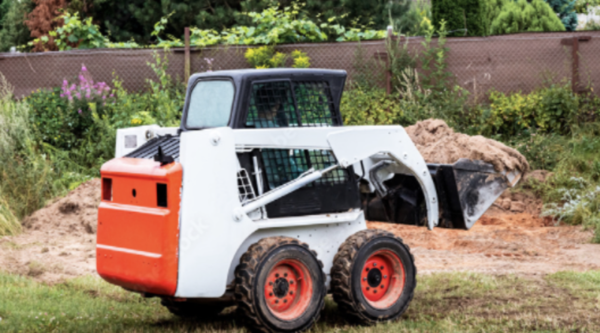 skid steers in landscaping