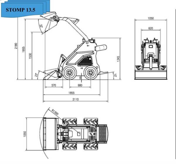 Brand New TYPHON STOMP 1,600lbs Mini Skid Steer 13.5hp Gas EPA Engine USA - Image 3