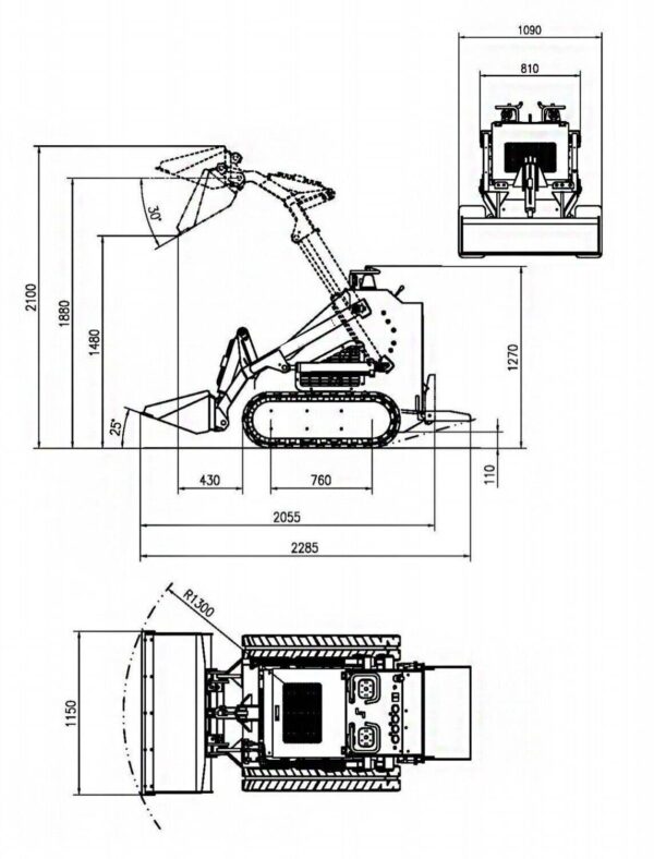 Skid Steer Loader Tracked 22.1 HP Honda EPA Gasoline Engine for Gardens, Farming - Image 4