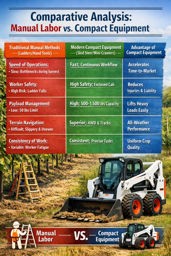 harvests with a compact skid steer benefits of compact equipment