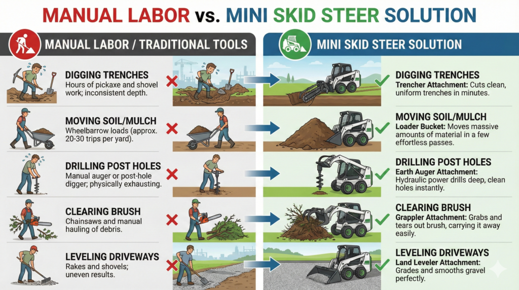 Mini Skid Steer for small properties
