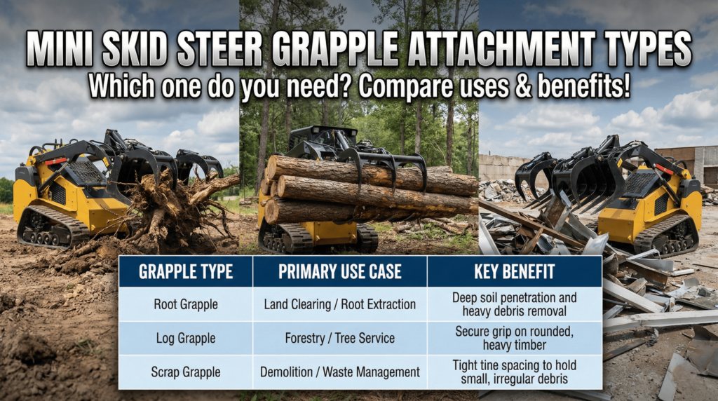 Mini Skid Steer Grapple Attachment Types