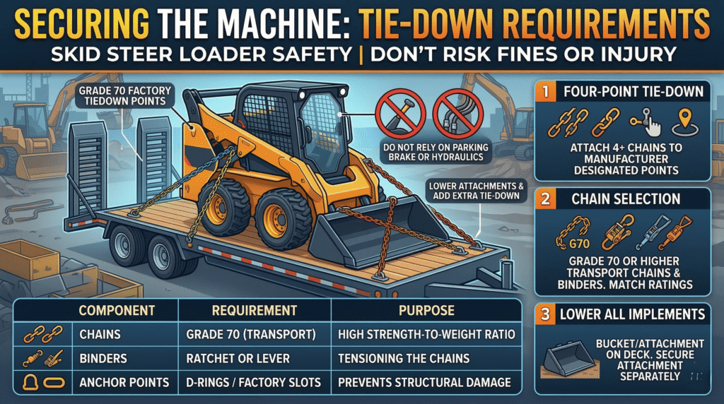 Transport a Skid Steer Loader Safety