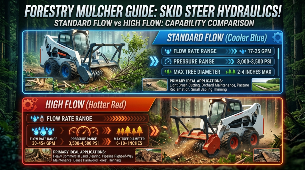 Forestry Mulcher for Skid Steer’s Hydraulics Comparison