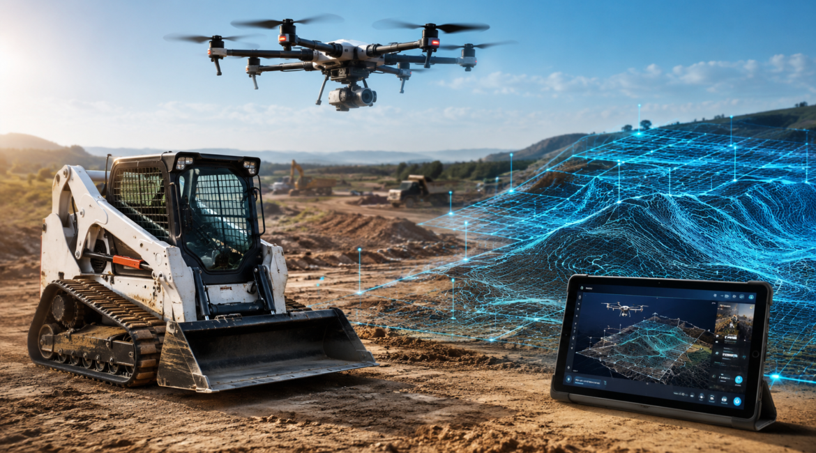 Skid Steers with Drones