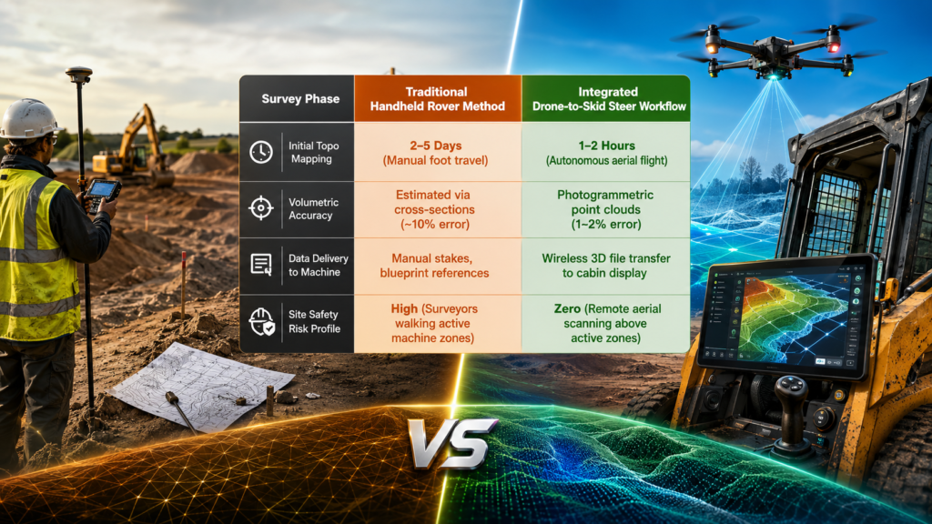 Skid Steers with Drones Survey