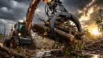 Hydraulic wood grabber