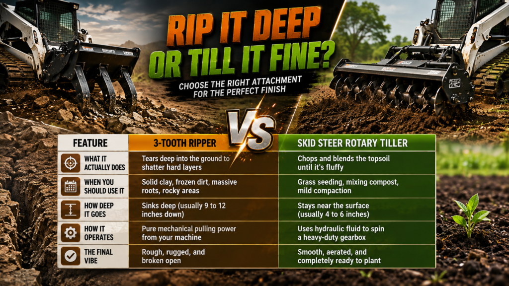Rotary Tiller Vs. 3-Tooth Ripper Table