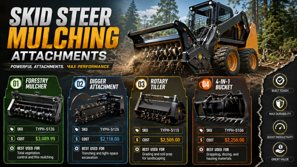 Skid Steer Mulching Attachments Table